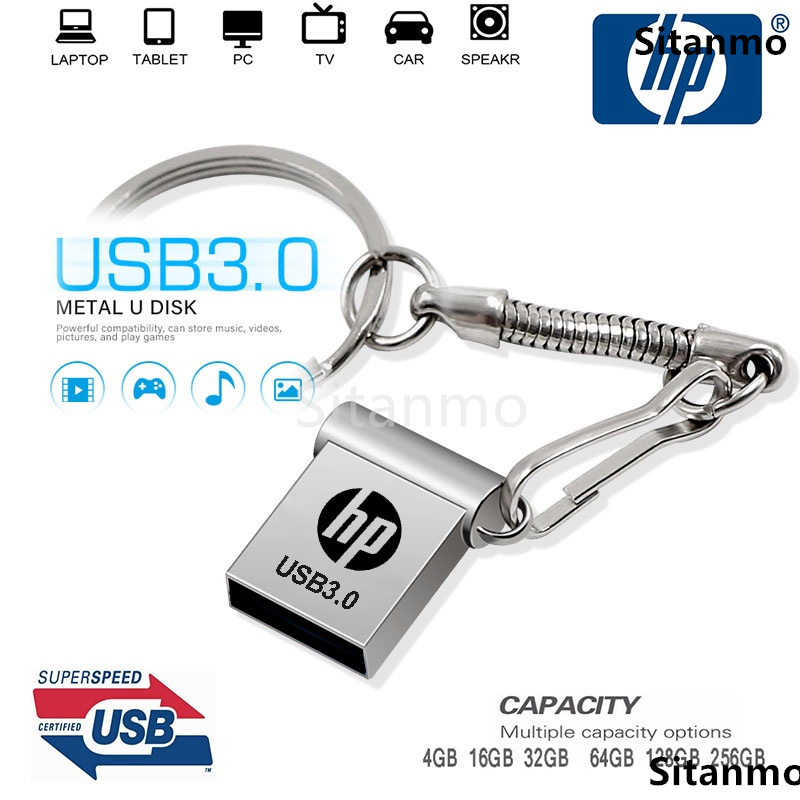 Pendrive USB 3.0 2TB Metal 4GB 8GB 16GB 32GB 128GB Memória De Disco Flash De Alta Velocidade