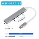 HUB USB USB3.0 OTG Type C Multi Splitter 4 Em 1 Adaptador Para Xiaomi Lenovo Macbook PC Laptop
